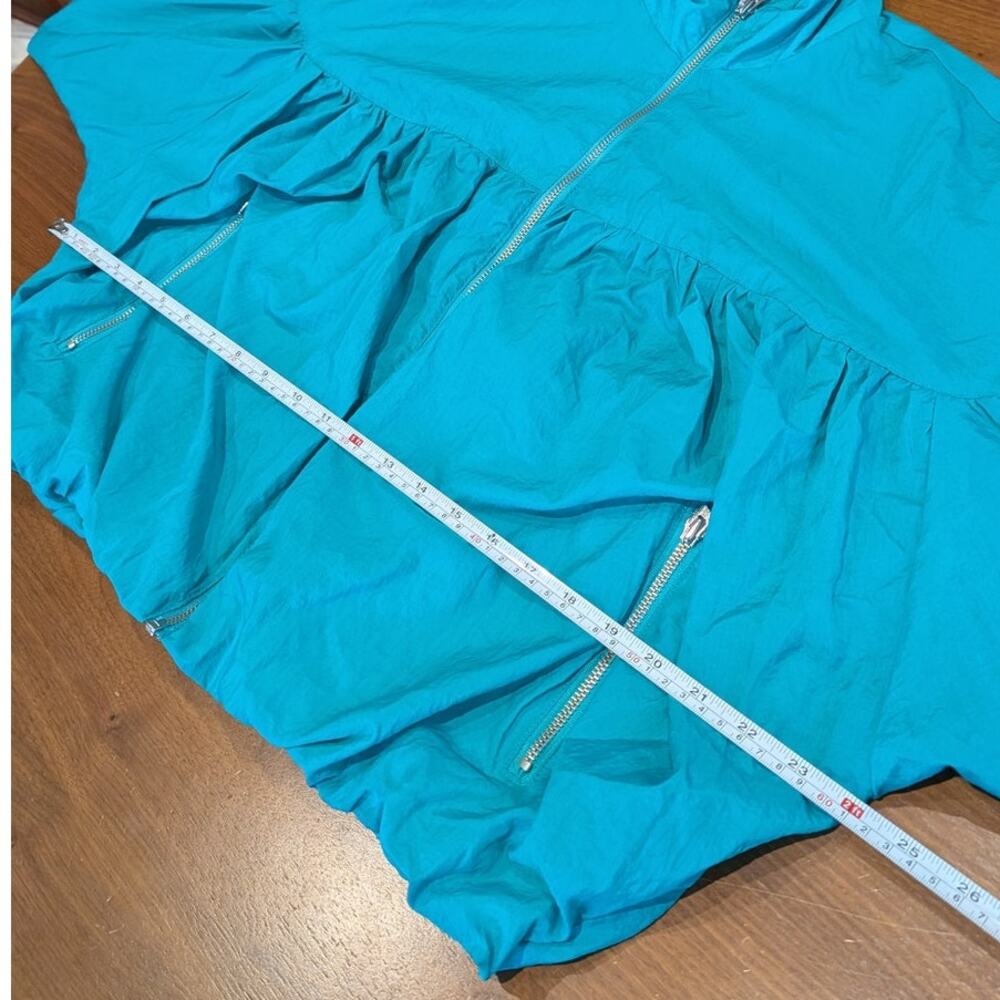 Free People Teal Now or Never Bomber Bubble Windbreaker Jacket, size XS - Picture 6 of 8